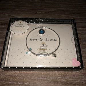 Bride-to-be silver charm bracelet